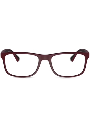 Emporio Armani rectangle frame glasses - Red