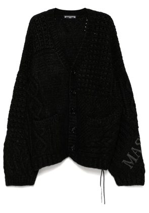 Mastermind World logo cable cardigan - Black