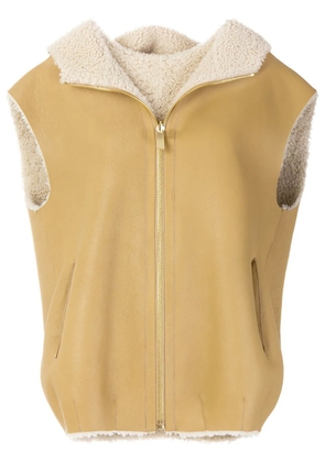 Michael Kors Collection zipped shearling gilet - Neutrals