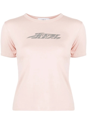AMBUSH logo-flocked T-shirt - Pink