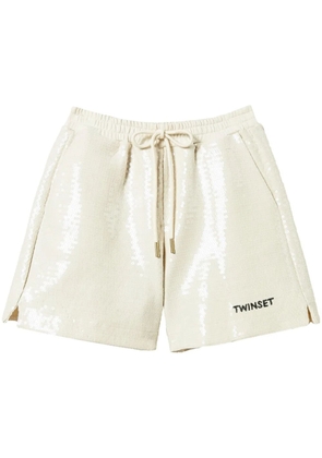 TWINSET sequin-embellished shorts - Neutrals