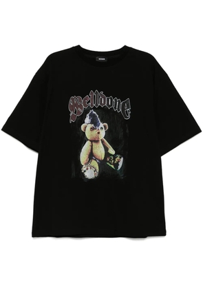 We11done graphic print T-shirt - Black