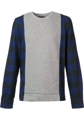 Mostly Heard Rarely Seen plaid sleeves sweatshirt - Grey