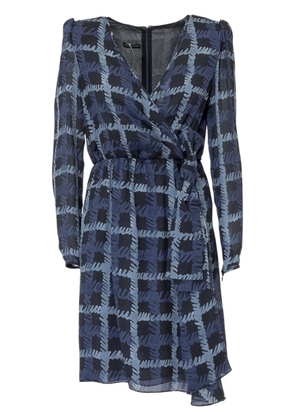 Emporio Armani check-pattern dress - Blue
