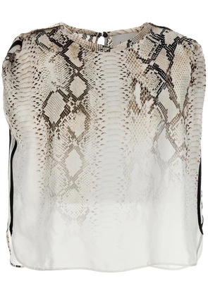 Nude snake-print blouse - Neutrals