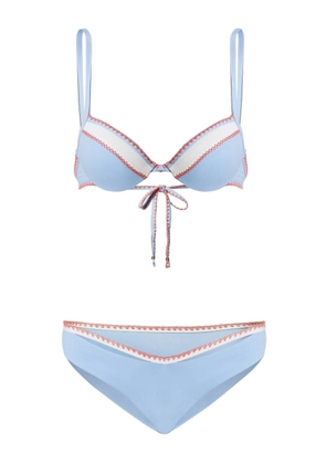 TWINSET whipstitch-trimmed bikini set - Blue