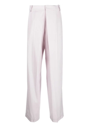 Low Classic pleat-detail cotton tailored trousers - Purple