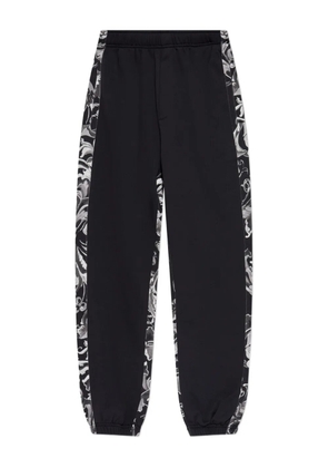 Versace Jeans Couture floral-panelled trousers - Black