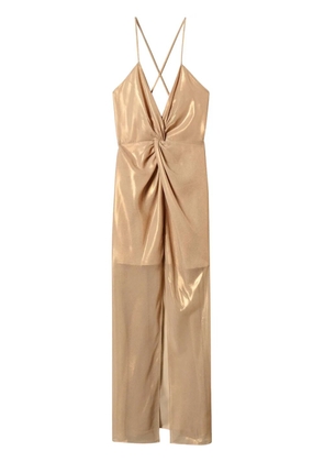 TWINSET lamé maxi dress - Neutrals