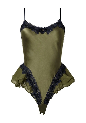 TWINSET rhinestone-embellished bodysuit - Green