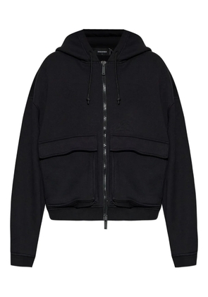 DSQUARED2 hooded ribbed jacket - Black