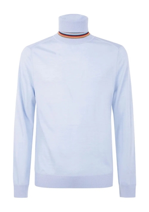 Paul Smith merino-wool striped-collar sweater - Blue