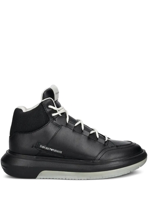 Emporio Armani panelled high-top sneakers - Black