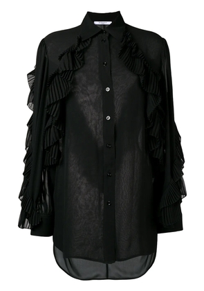Givenchy ruffled style transparent blouse - Black
