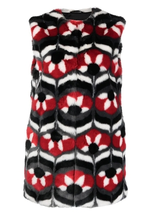 Boutique Moschino geometric faux-fur gilet - Black
