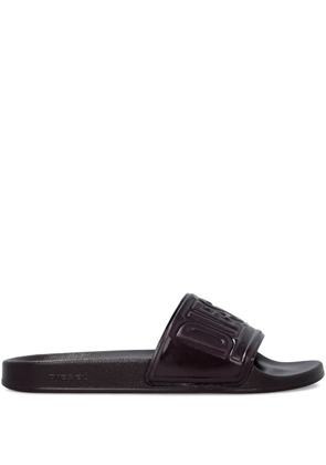 Diesel SA-Mayemi logo-embossed slides - Brown