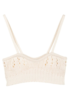 Goen.J crochet-knit bra - Neutrals