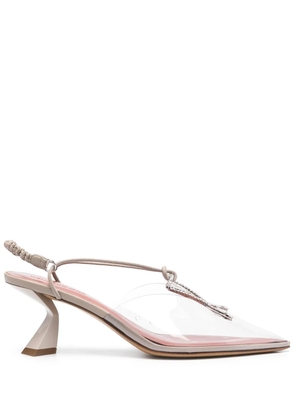 Nensi Dojaka crystal-embellished PVC slingback sandals - Neutrals