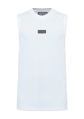 Versace Jeans Couture ribbed logo-plaque tank top - White