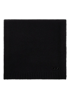 Diesel logo-plaque wool scarf - Black