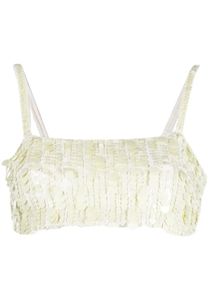 P.A.R.O.S.H. sequin-embellished crop top - Neutrals