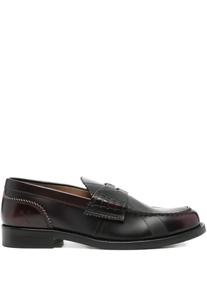 college panelled loafers - Brown