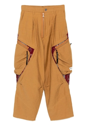 Mostly Heard Rarely Seen patch paisley cargo trousers - Neutrals