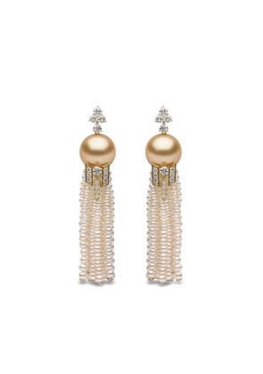 Yoko London Tassel diamond and pearl earrings - Gold