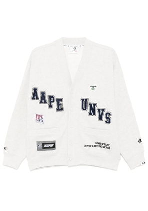 AAPE BY *A BATHING APE® logo-patch cardigan - Grey