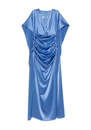 Talbot Runhof satin draped dress - Blue