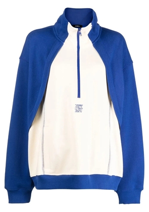 Goen.J contrast-paneled half-zip sweatshirt - Blue