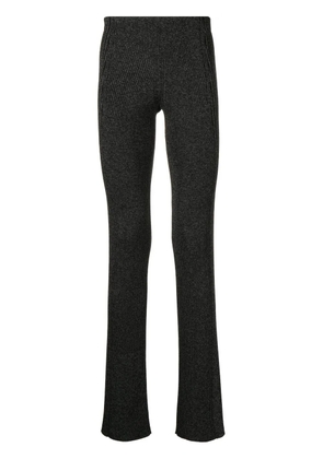 Dion Lee marl-knit ribbed flared trousers - Black