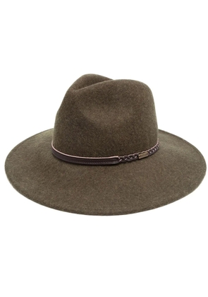 Barbour logo trim fedora hat - Green