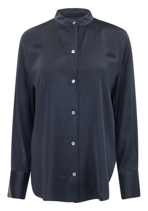 Vince band-collar satin shirt - Blue