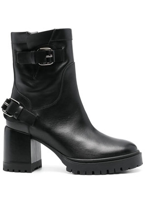 Casadei 80mm leather biker boots - Black