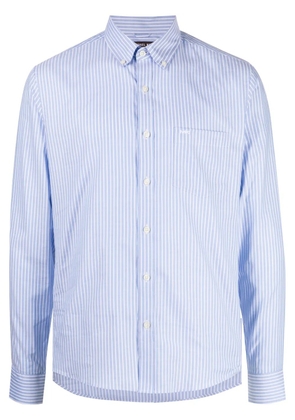 Michael Kors Oxford logo-embroidered striped shirt - Blue