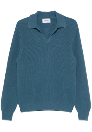 D4.0 virgin wool polo sweater - Blue