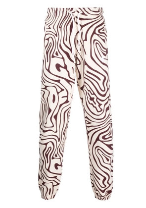 COUNTY OF MILAN swirl-print cotton track pants - Red