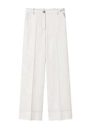 TWINSET floral-embroidered palazzo pants - White