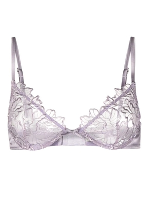 Fleur Du Mal Whitney embroidered demi bra - Purple