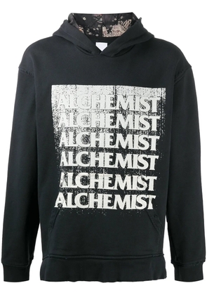 Alchemist vintage-effect logo hoodie - Black