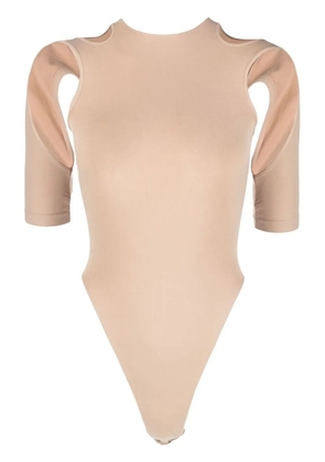 ANDREĀDAMO cut-out-detail stretch top - Neutrals