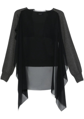 Undercover cape-insert sweater - Grey