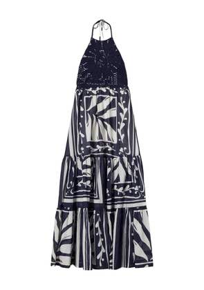 TWINSET embroidered halterneck maxi dress - Blue