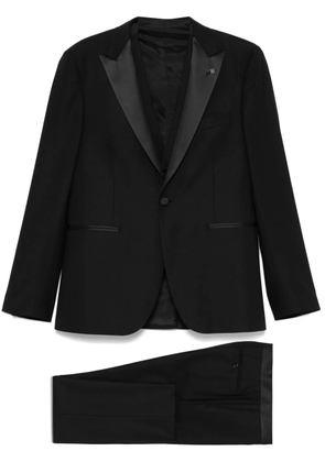 Tagliatore satin-trim suit - Blue