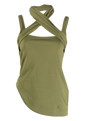 The Attico asymmetric sleeveless T-shirt - Green
