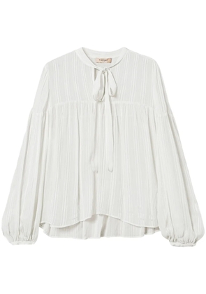 TWINSET striped jacquard blouse - White