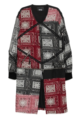 Mostly Heard Rarely Seen Patch Paisley Overcoat - Black