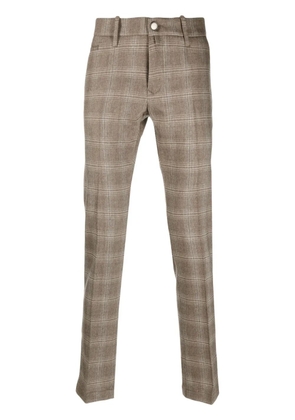 Jacob Cohën plaid-check wool-blend tapered trousers - Brown