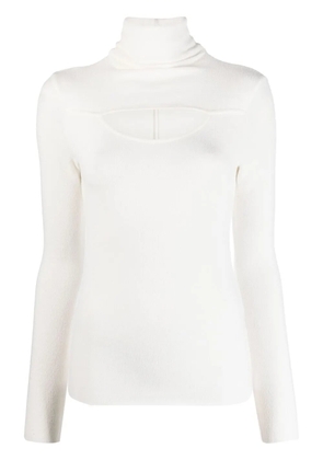 Thom Krom cut-out roll neck long sleeve shirt - White